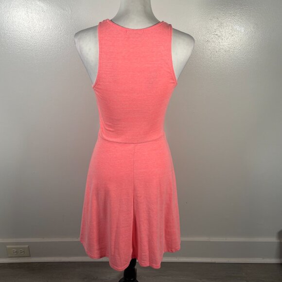 Everly Coral Pink Crew Neck Pleated Waist Sleeveless Knee-length Tank Dress S - Picture 8 of 14